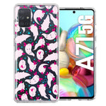 Samsung Galaxy A71 4G Pink Happy Swimming Axolotls Polka Dots Double Layer Phone Case Cover