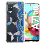 Samsung Galaxy A71 4G Rainbow Mermaid Tails Scales Ocean Waves Beach Girls Summer Double Layer Phone Case Cover