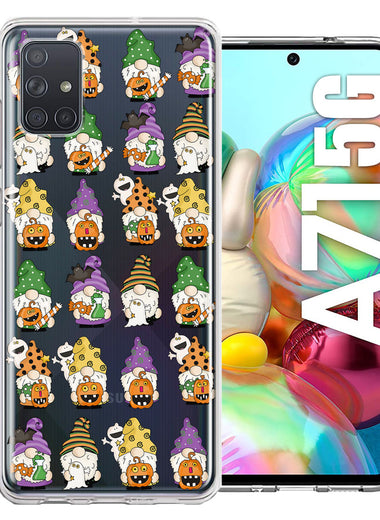 Samsung Galaxy A71 5G Spooky Halloween Gnomes Cute Characters Holiday Seasonal Pumpkins Candy Ghosts Double Layer Phone Case Cover