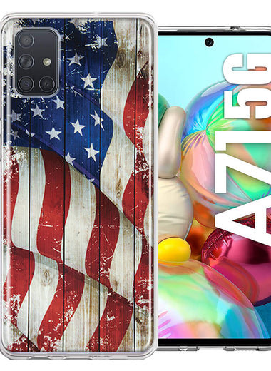 Samsung Galaxy A71 5G Vintage USA Flag Double Layer Phone Case Cover