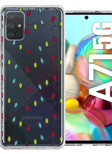 Samsung Galaxy A71 4G Vintage Christmas Lights Design Double Layer Phone Case Cover
