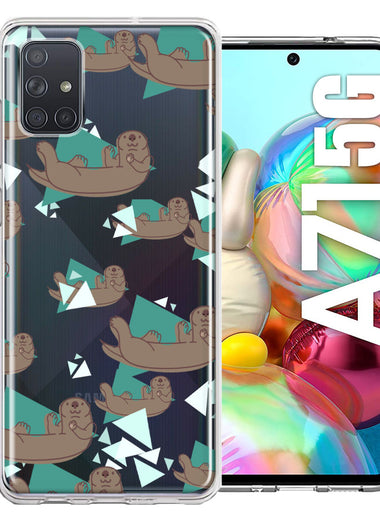 Samsung Galaxy A71 4G Cute Otter Design Double Layer Phone Case Cover