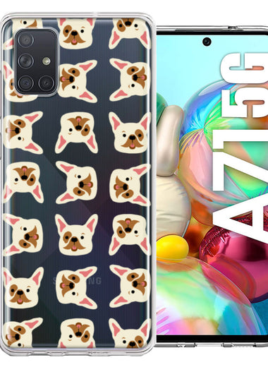 Samsung Galaxy A71 4G Frenchie Bulldog Polkadots Design Double Layer Phone Case Cover