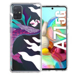 Samsung Galaxy A71 4G Mystic Floral Whale Design Double Layer Phone Case Cover