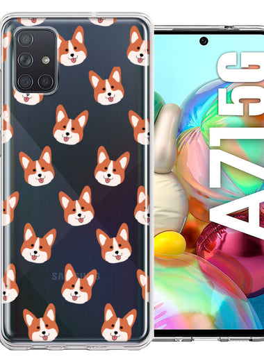 Samsung Galaxy A71 4G Shiba Inu Polkadots Design Double Layer Phone Case Cover