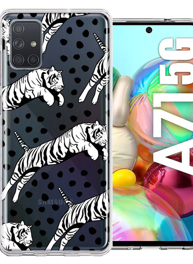 Samsung Galaxy A71 4G Tiger Polkadots Design Double Layer Phone Case Cover