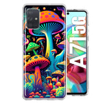 Samsung Galaxy A71 4G Neon Rainbow Psychedelic Indie Hippie Mushrooms Hybrid Protective Phone Case Cover