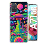 Samsung Galaxy A71 4G Neon Rainbow Psychedelic UFO Alien Planet Hybrid Protective Phone Case Cover