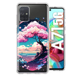 Samsung Galaxy A71 5G Kawaii Manga Pink Cherry Blossom Japanese Sky Floral Ocean Hybrid Protective Phone Case Cover