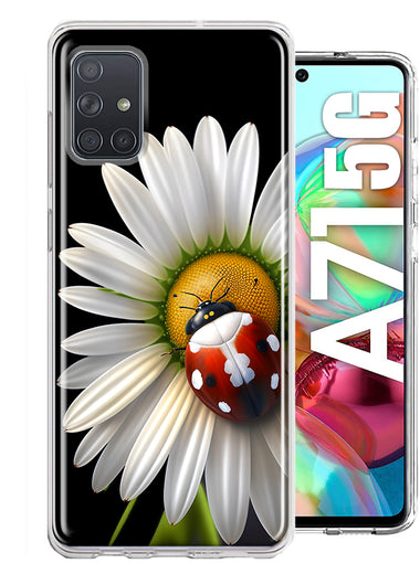 Samsung Galaxy A71 4G Cute White Daisy Red Ladybug Double Layer Phone Case Cover