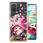 Samsung Galaxy A71 4G Cute Pink Cherry Blossom Gnome Spring Floral Flowers Double Layer Phone Case Cover