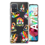 Samsung Galaxy A71 5G Colorful Neon Glow Rainbow Gnomes Painting Hybrid Protective Phone Case Cover