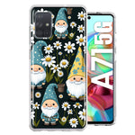 Samsung Galaxy A71 4G Cute White Daisies Gnomes Flowers Floral Double Layer Phone Case Cover