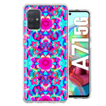 Samsung Galaxy A71 4G Pink Blue Vintage Hippie Tie Dye Flowers Hybrid Protective Phone Case Cover