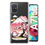 Samsung Galaxy A71 4G Kawaii Manga Pink Cherry Blossom Fuji Mountain Mochi Girl Hybrid Protective Phone Case Cover