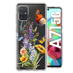 Samsung Galaxy A71 4G Yellow Purple Spring Flowers Butterflies Floral Hybrid Protective Phone Case Cover