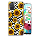 Samsung Galaxy A71 4G White Zebra Sunflowers Polkadots Double Layer Phone Case Cover