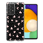 Samsung Galaxy A72 Cute Pink Leopard Print Hearts Valentines Day Love Double Layer Phone Case Cover