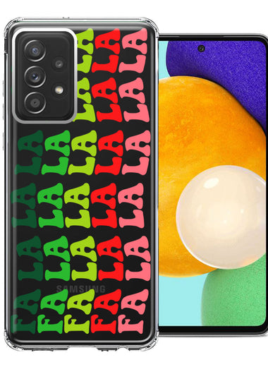 Samsung Galaxy A72 Deck The Halls Christmas Carol Falala Festive Lyric Vintage 70s Letters Double Layer Phone Case Cover