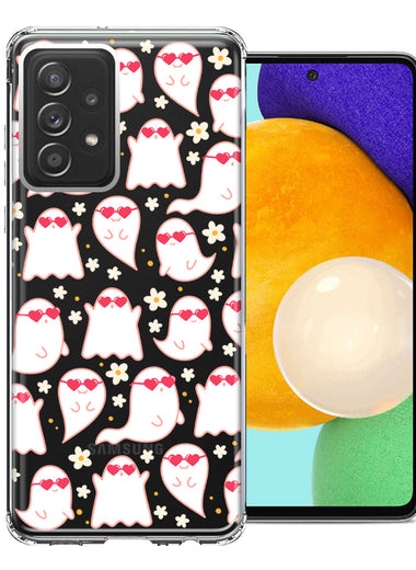 Samsung Galaxy A72 Floating Heart Glasses Love Ghosts Vaneltines Day Cutie Daisy Double Layer Phone Case Cover