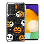 Samsung Galaxy A72 Halloween Jack-O-Lantern Pumpkin Skull Spooky Design Double Layer Phone Case Cover