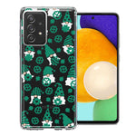 Samsung Galaxy A72 Lucky Green St Patricks Day Cute Gnomes Shamrock Polkadots Double Layer Phone Case Cover