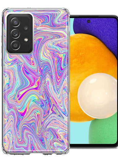 Samsung Galaxy A72 Paint Swirl Double Layer Phone Case Cover