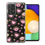 Samsung Galaxy A72 Pink Evil Eye Lucky Love Law Of Attraction Design Double Layer Phone Case Cover