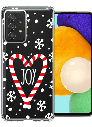 Samsung Galaxy A72 Winter Joy Snow Peppermint Candy Cane Heart Festive Christmas Double Layer Phone Case Cover