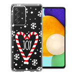 Samsung Galaxy A72 Winter Joy Snow Peppermint Candy Cane Heart Festive Christmas Double Layer Phone Case Cover