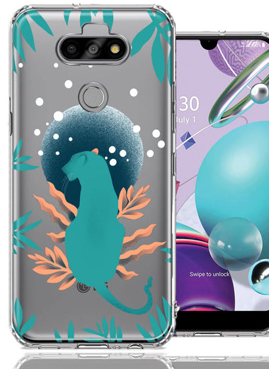LG Aristo 5/Phoenix 5/Risio 4 Moon Green Jaguar Design Double Layer Phone Case Cover