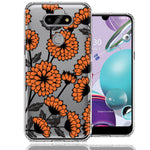 LG Aristo 5/Phoenix 5/Risio 4 Orange Chrysanthemum Flowers Design Double Layer Phone Case Cover