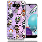 LG Aristo 5/Phoenix 5/Risio 4 Classic Haunted Horror Halloween Nightmare Characters Spider Webs Design Double Layer Phone Case Cover