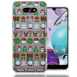 LG Aristo 5/Phoenix 5/Risio 4 Classic Christmas Polka Dots Santa Snowman Reindeer Candy Cane Design Double Layer Phone Case Cover
