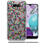 LG Aristo 5/Phoenix 5/Risio 4 Colorful Nostalgic Vintage Christmas Holiday Winter String Lights Design Double Layer Phone Case Cover