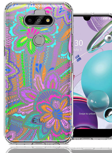 LG Aristo 5/Phoenix 5/Risio 4 Colorful Summer Flowers Doodle Art Design Double Layer Phone Case Cover
