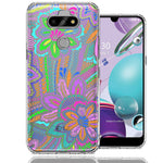 LG Aristo 5/Phoenix 5/Risio 4 Colorful Summer Flowers Doodle Art Design Double Layer Phone Case Cover