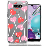 LG Aristo 5/Phoenix 5/Risio 4 Heart Suckers Lollipop Valentines Day Candy Lovers Double Layer Phone Case Cover