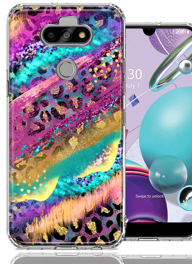 LG Aristo 5/Phoenix 5/Risio 4 Leopard Paint Colorful Beautiful Abstract Milkyway Double Layer Phone Case Cover
