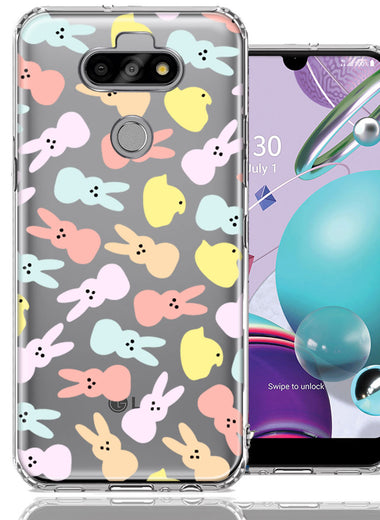 LG Aristo 5/Phoenix 5/Risio 4 Pastel Easter Polkadots Bunny Chick Candies Double Layer Phone Case Cover