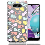 LG Aristo 5/Phoenix 5/Risio 4 Pastel Easter Polkadots Bunny Chick Candies Double Layer Phone Case Cover