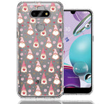 LG Aristo 5/Phoenix 5/Risio 4 Pink Blush Valentines Day Flower Hearts Gnome Characters Cute Double Layer Phone Case Cover