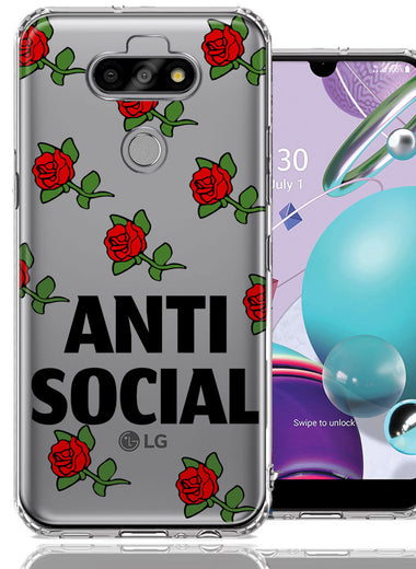 LG Aristo 5/Phoenix 5/Risio 4 Anti Social Roses Design Double Layer Phone Case Cover