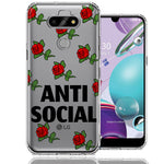 LG Aristo 5/Phoenix 5/Risio 4 Anti Social Roses Design Double Layer Phone Case Cover