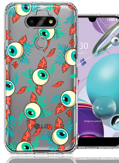 LG Aristo 5/Phoenix 5/Risio 4 Halloween Creepy Tropical Eyeballs Design Double Layer Phone Case Cover