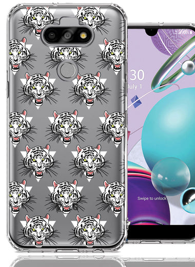 LG Aristo 5/Phoenix 5/Risio 4 Fierce Tiger Polkadots Design Double Layer Phone Case Cover