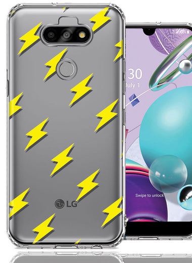 LG Aristo 5/Phoenix 5/Risio 4 Electric Lightning Bolts Design Double Layer Phone Case Cover