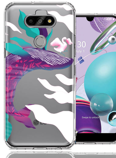 LG Aristo 5/Phoenix 5/Risio 4 Mystic Floral Whale Design Double Layer Phone Case Cover