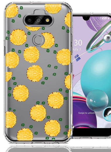 LG Aristo 5/Phoenix 5/Risio 4 Tropical Pineapples Polkadots Design Double Layer Phone Case Cover