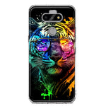 LG Aristo 5/Phoenix 5/Risio 4 Neon Rainbow Swag Tiger Hybrid Protective Phone Case Cover